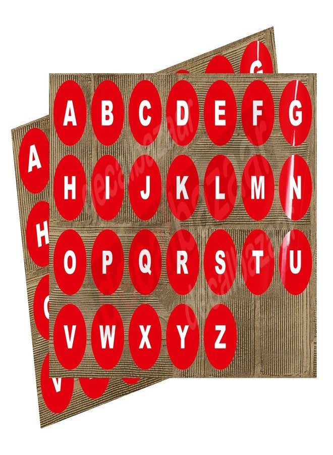 Decalbazaar A to Z Alphabet Round Letter Labels (Set 2), Vinyl Glossy Finish, 2 Inch, Red, Indoor Outdoor Use - Image 1